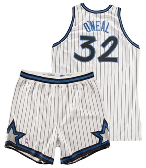 1992-93 Shaquille ONeal Game Worn Orlando Magic Full Home Rookie Uniform (Jersey and Shorts)